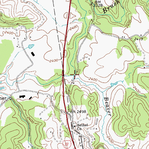 Topographic Map of Beaver Branch, WV