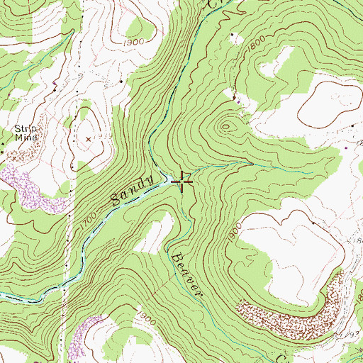 Topographic Map of Beaver Creek, WV