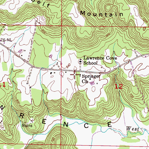 Topographic Map of Springer Church, AL