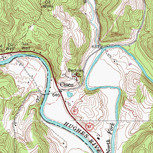 Topographic Map of Beckner Cemetery, WV