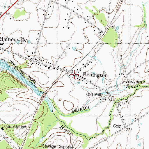Topographic Map of Bedington, WV