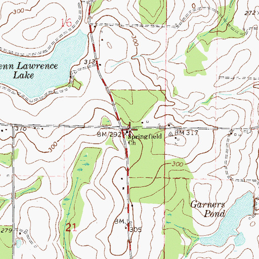 Topographic Map of Springfield Church, AL