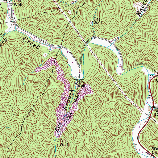 Topographic Map of Bee Branch, WV