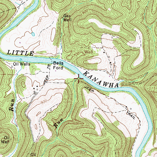 Topographic Map of Bee Run, WV