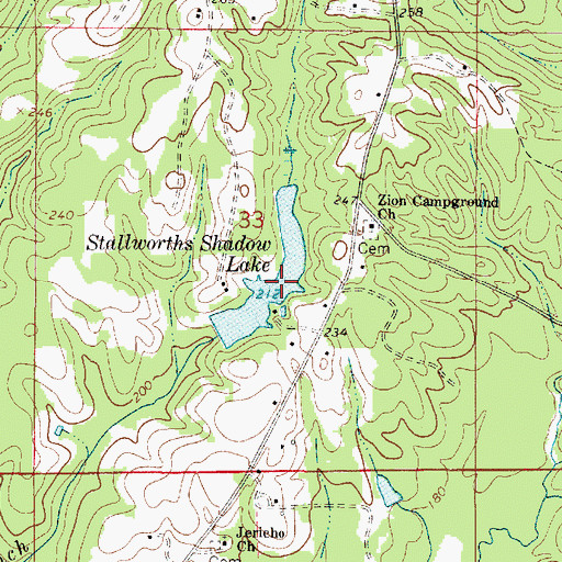 Topographic Map of Stallworths Shadow Lake, AL