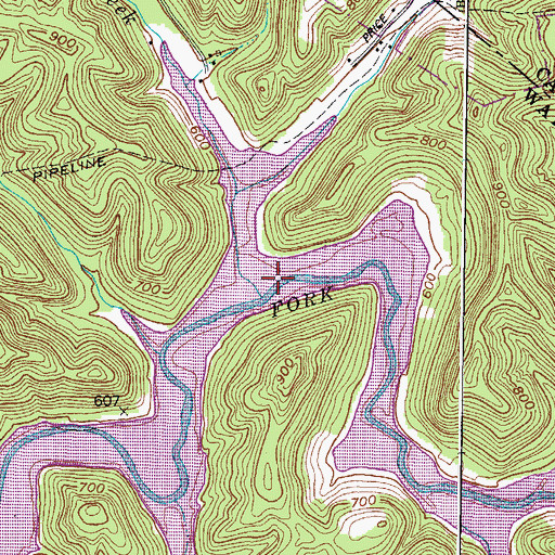 Topographic Map of Beech Fork Lake, WV