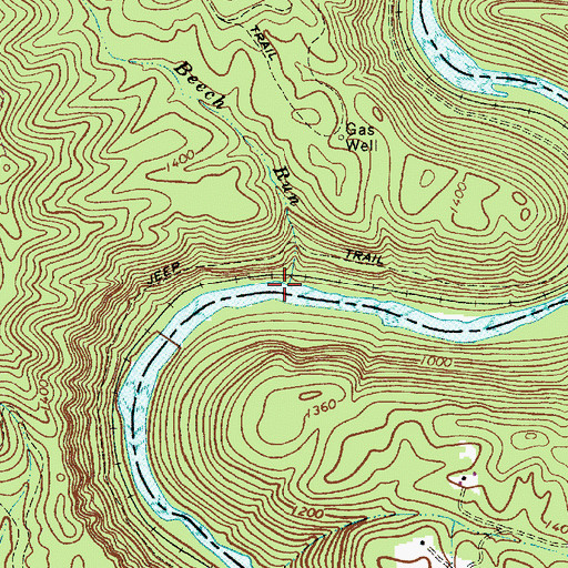 Topographic Map of Beech Run, WV