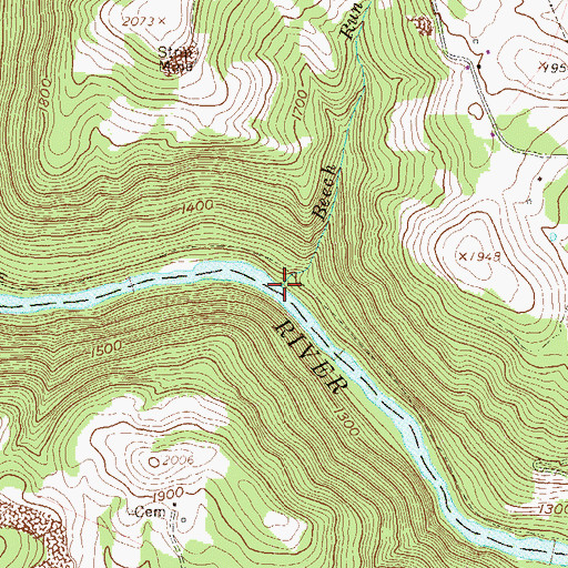 Topographic Map of Beech Run, WV