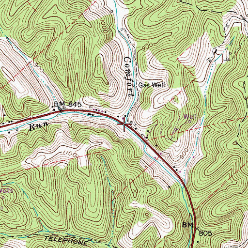 Topographic Map of Beech Run, WV