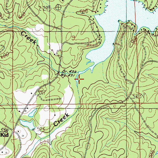 Topographic Map of Stearns Creek, AL