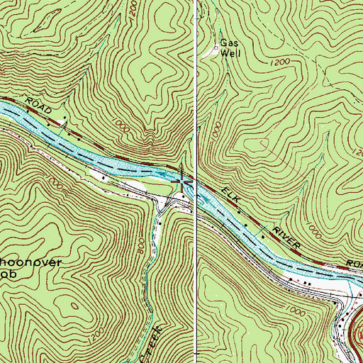 Topographic Map of Beechy Creek, WV