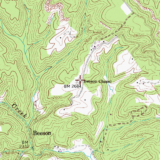 Topographic Map of Beeson Chapel, WV