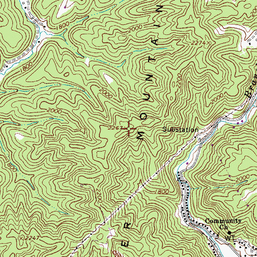 Topographic Map of Belcher Mountain, WV