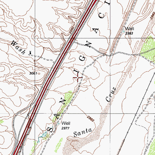 Topographic Map of Escondido Wash, AZ