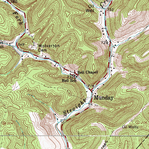 Topographic Map of Bell United Methodist Church, WV