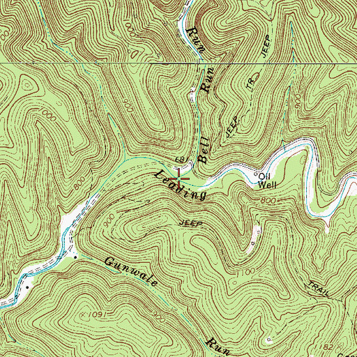 Topographic Map of Bell Run, WV