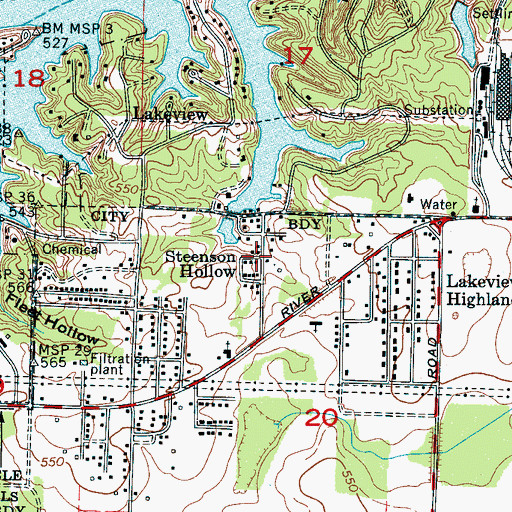 Topographic Map of Steenson Hollow, AL