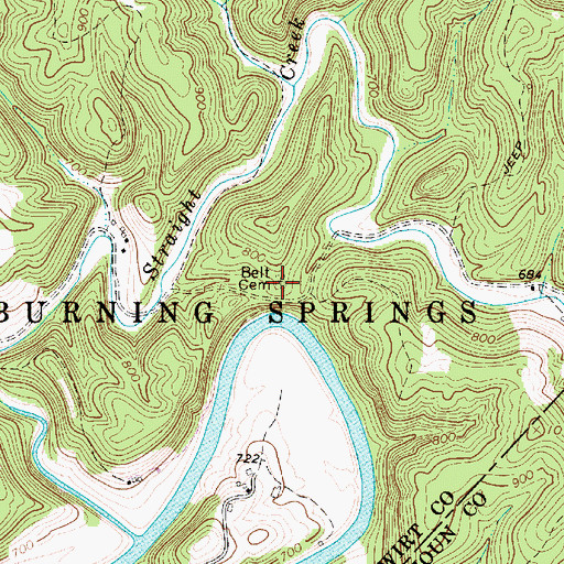 Topographic Map of Belt Cemetery, WV