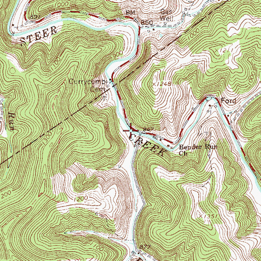 Topographic Map of Bender Run, WV