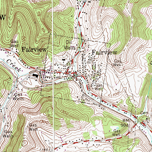 Topographic Map of Bennefield Prong, WV