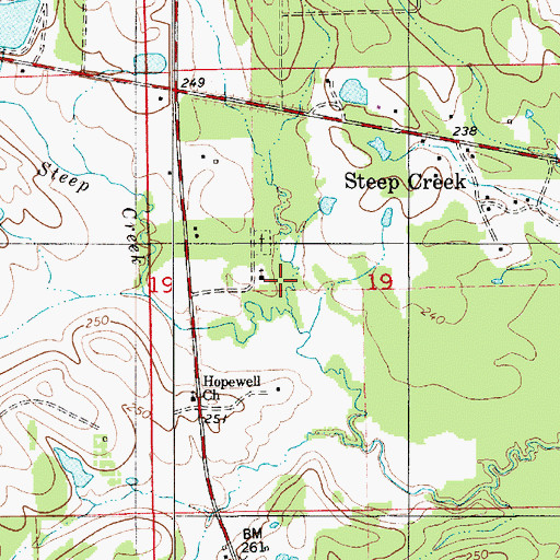 Topographic Map of Steep Creek Church, AL