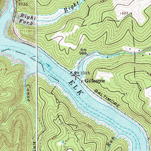 Topographic Map of Bens Run, WV