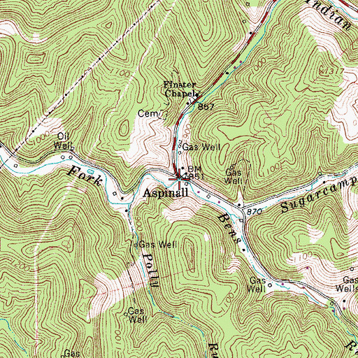 Topographic Map of Bens Run, WV