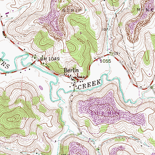 Topographic Map of Berlin, WV