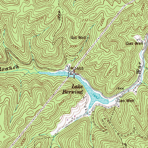 Topographic Map of Lake Berwind, WV