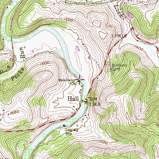 Topographic Map of Bethany Baptist Church, WV