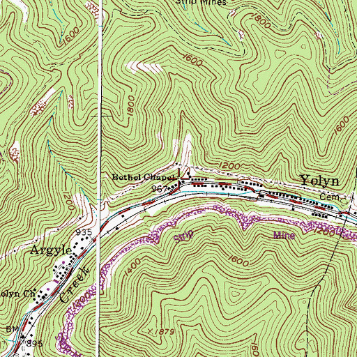 Topographic Map of Bethel Chapel, WV