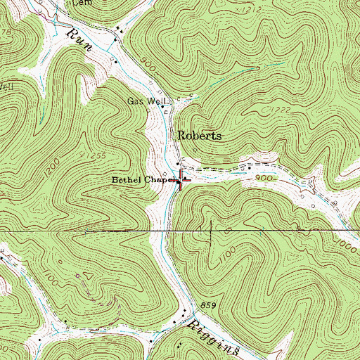 Topographic Map of Bethel Chapel, WV