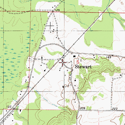 Topographic Map of Stewart, AL