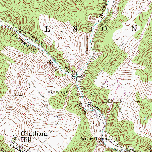 Topographic Map of Bethel Run, WV