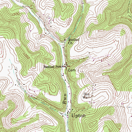 Topographic Map of Bethel School (historical), WV