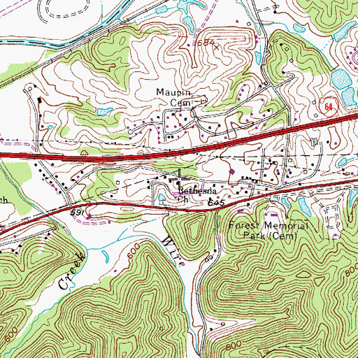 Topographic Map of Bethesda United Methodist Church, WV