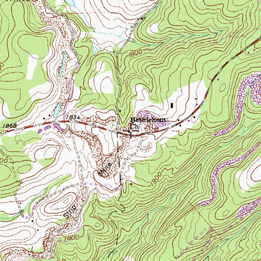 Topographic Map of Bethlehem United Methodist Church, WV