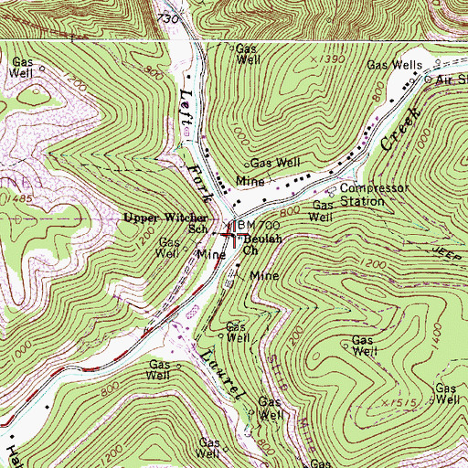 Topographic Map of Beulah Church, WV