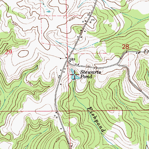 Topographic Map of Stewarts Pond, AL