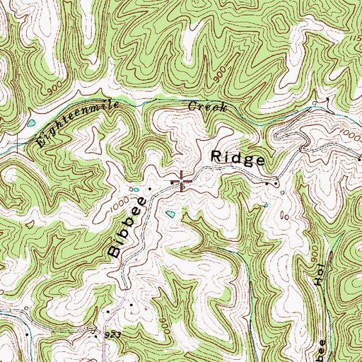 Topographic Map of Bibbee Ridge, WV