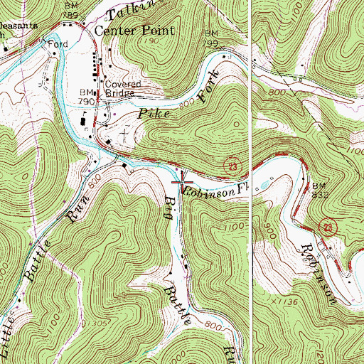 Topographic Map of Big Battle Run, WV