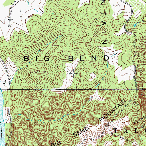 Topographic Map of Big Bend, WV