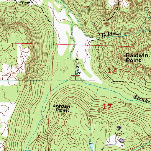 Topographic Map of Stinking Bear Creek, AL