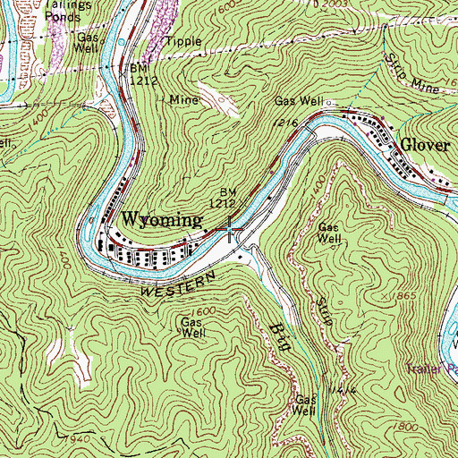 Topographic Map of Big Branch, WV