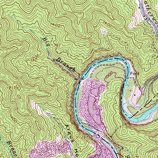 Topographic Map of Big Branch, WV