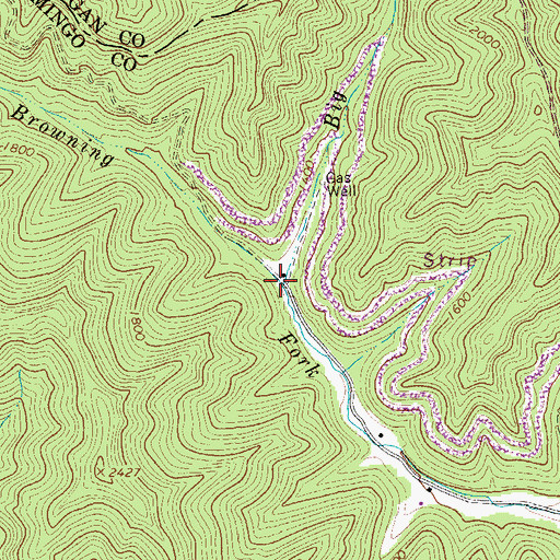 Topographic Map of Big Branch, WV