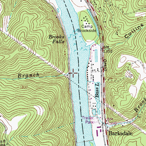 Topographic Map of Big Branch, WV