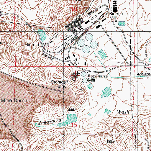 Topographic Map of Esperanza Mill, AZ