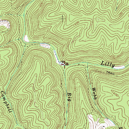 Topographic Map of Big Branch, WV