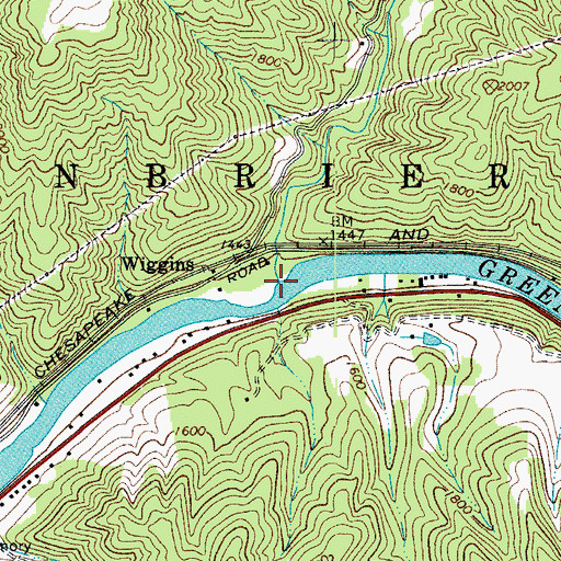 Topographic Map of Big Creek, WV